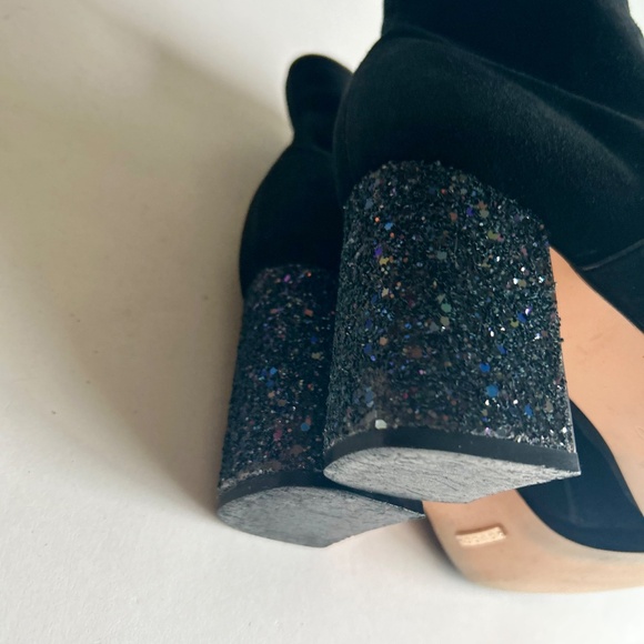 Gucci Black Suede Genuine Leather Glitter Heel Ankle Boots size EUR 40, US 9.5 - Picture 16 of 16